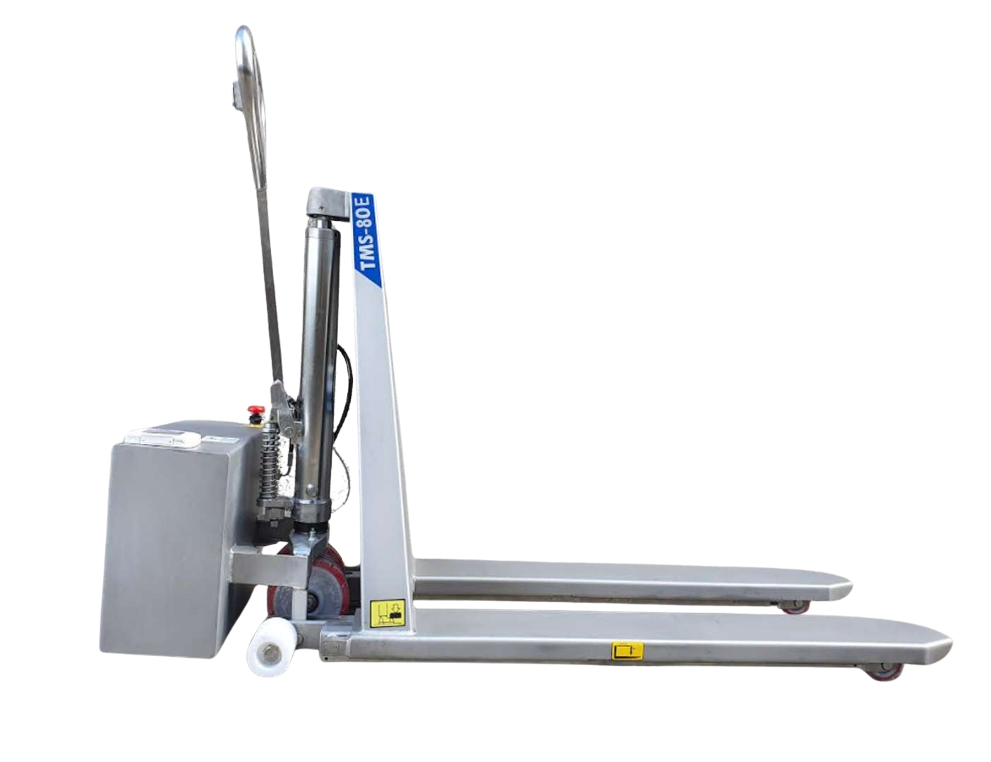 transpaleta eléctrica de tijera en inox reacondicionada logitrans 1000 kg