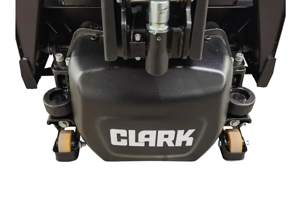 detalle de las ruedas y motor de tracción de la transpaleta lwio15