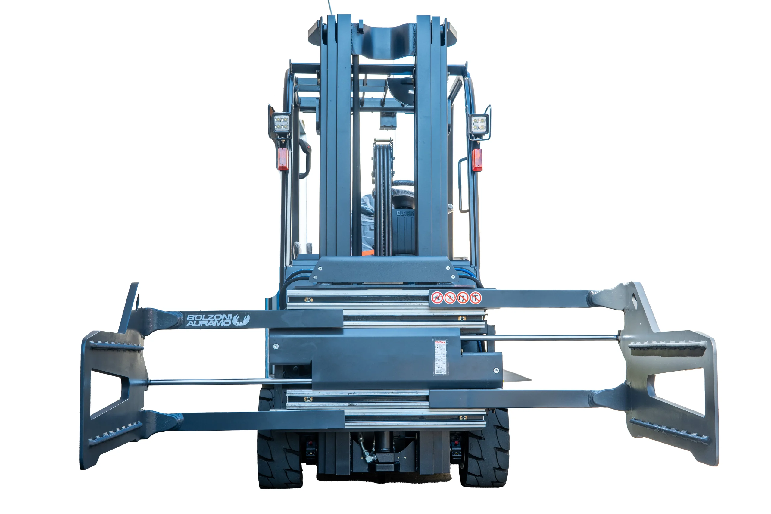 Pinza para balas Bolzoni Auramo en carretilla elevadora