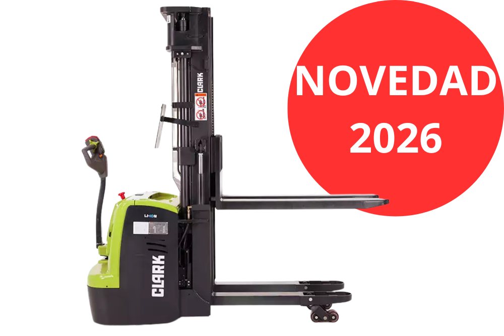 Apilador eléctrico CLARK WSE16i: 1600 kg, litio y alto rendimiento en almacén