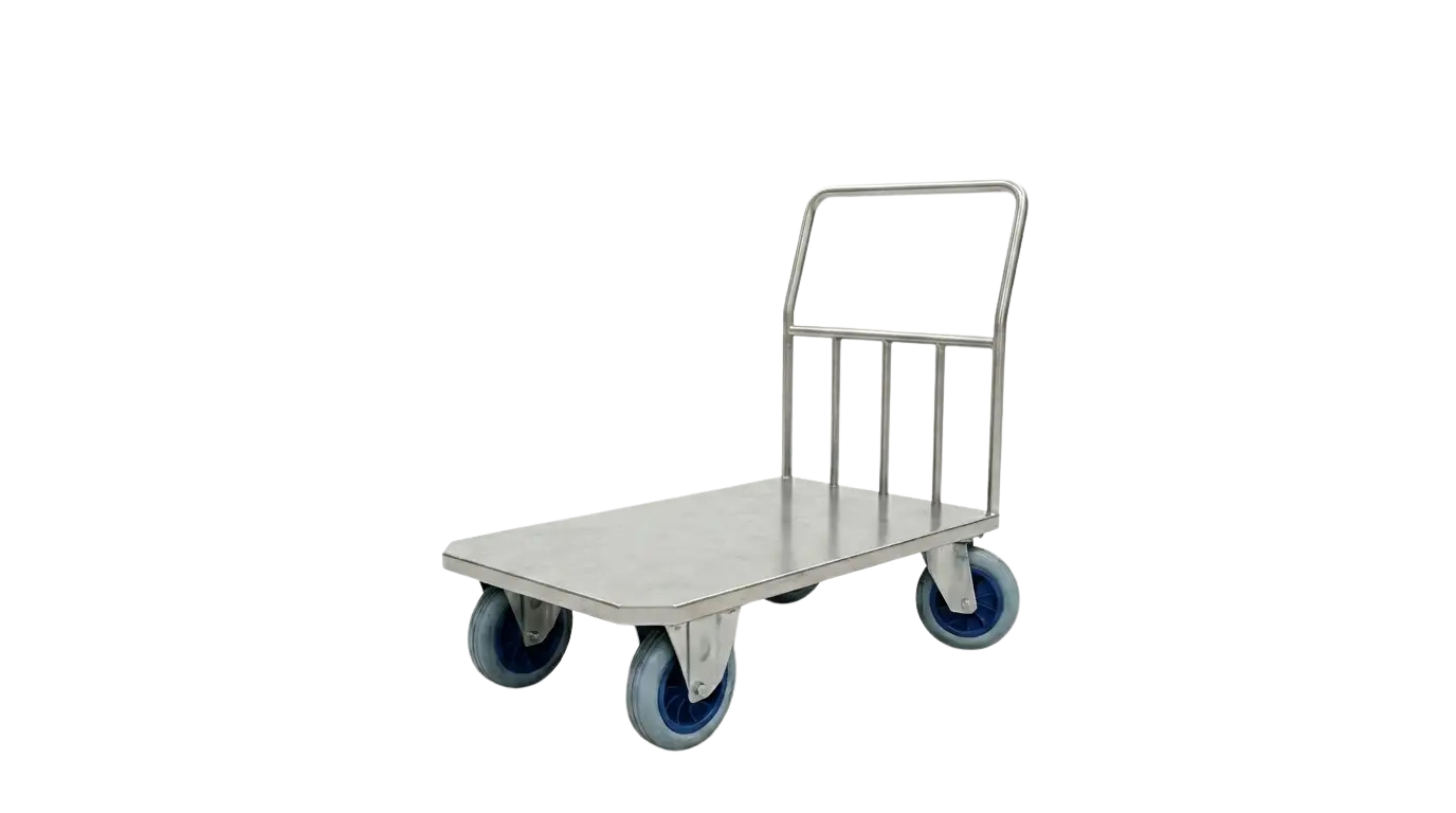 Carro plataforma industrial 800kg de acero inoxidable
