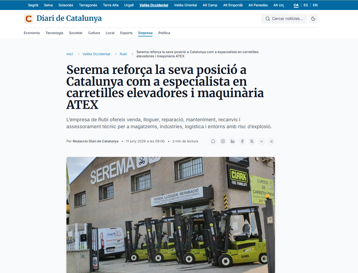 articulo de Serema en el diari de Catalunya